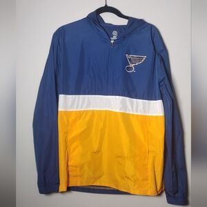 NHL St Louis Blues  - Men's Blue Gold Lightweight Windbreaker Jacket Size Medium